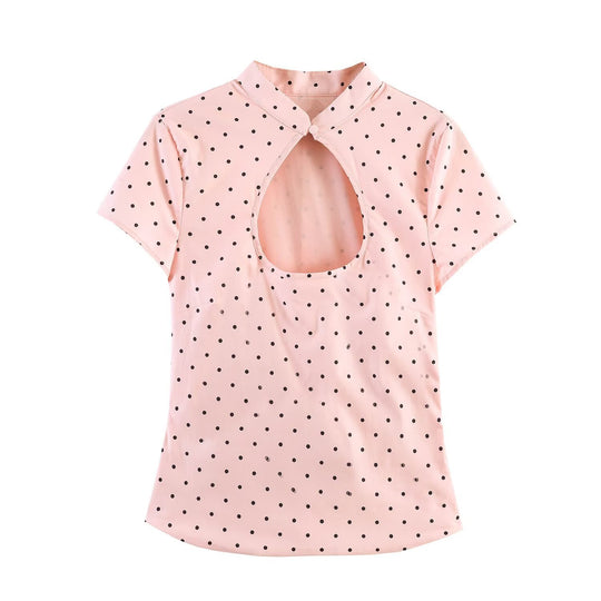 Damen Elegantes Oberteil mit innovativem Ausschnitt und feinem Stoff EB