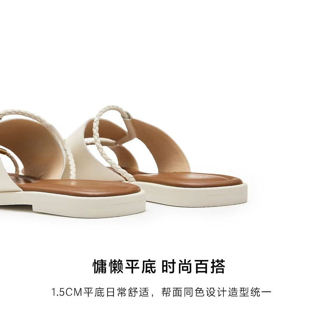 Damen Trendige Komfort-Sandalen mit geflochtenem Riemendesign EB