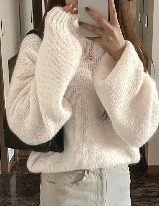 Damen Kuscheliger Strickpullover mit weitem Schnitt und klassischen Rippdetails EB