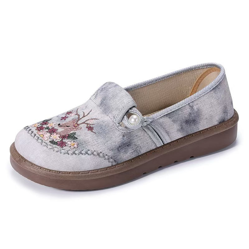 Damen Bequeme und stilvolle Hausschuhe mit floralem Design EB