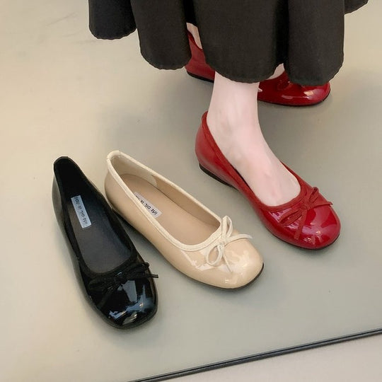 Damen Ballerinas mit dekorativer Schleifenapplikation und komfortablem Fußbett EB