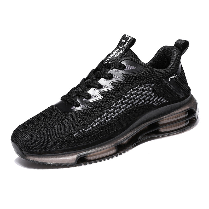 Unisex atmungsaktive Strick-Laufsneaker mit sichtbarer Luftkammer, verstärkter Ferse und rutschfester Profilsohle EB