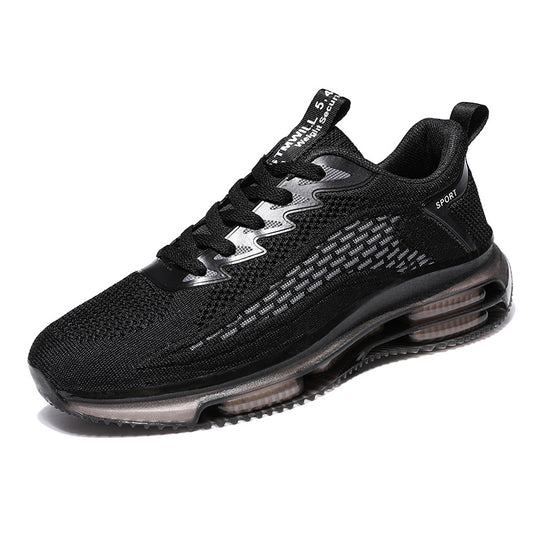 Unisex atmungsaktive Strick-Laufsneaker mit sichtbarer Luftkammer, verstärkter Ferse und rutschfester Profilsohle EB