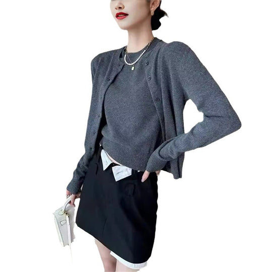 Damen Stilvolle Strickjacke mit Knopfverschluss und eleganter Passform EB