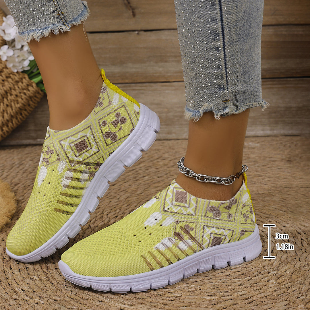 Damen moderne Slip-On Sneakers mit atmungsaktivem Stretch-Obermaterial EB