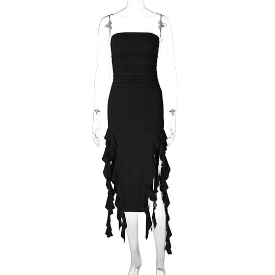 Damen Wickelkleid mit Rüschen und figurformendem Schnitt EB