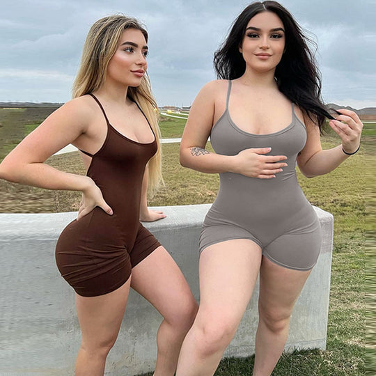 Damen Bodysuit mit schmalem Schnitt und feinen Spaghetti-Trägern EB