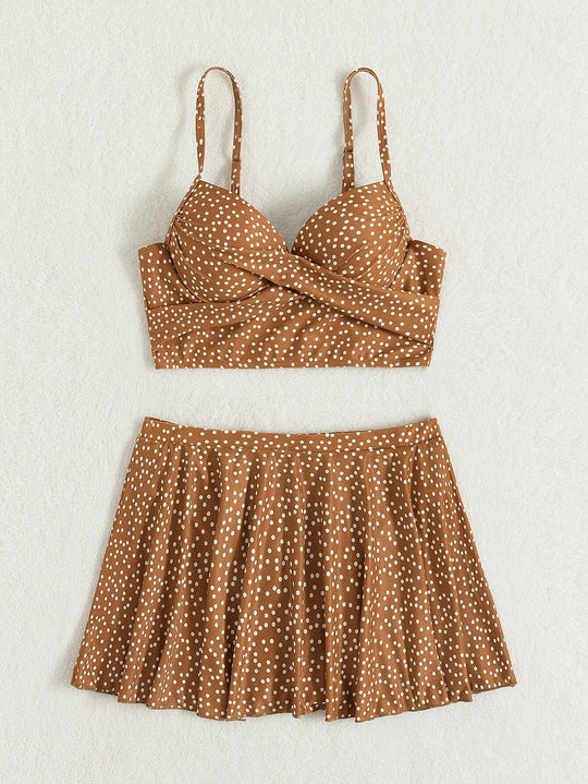 Damen Tankini-Set mit verspieltem Rock und gepolstertem Oberteil EB
