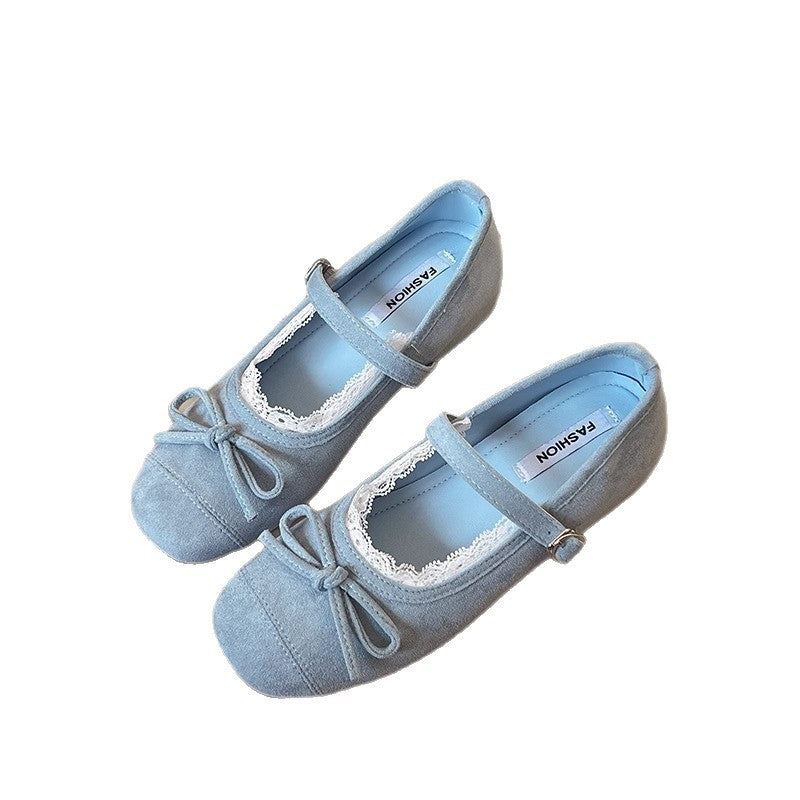 Damen Ballerinas mit verstellbarem Riemen und zarten Spitzendetails EB
