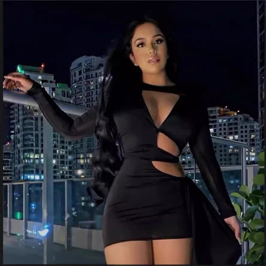 Damen figurbetontes Cocktailkleid mit innovativen Cut-Out-Details EB
