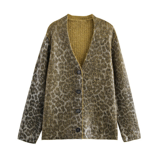 Damen Kuschelige Strickjacke mit animalischem Muster EB