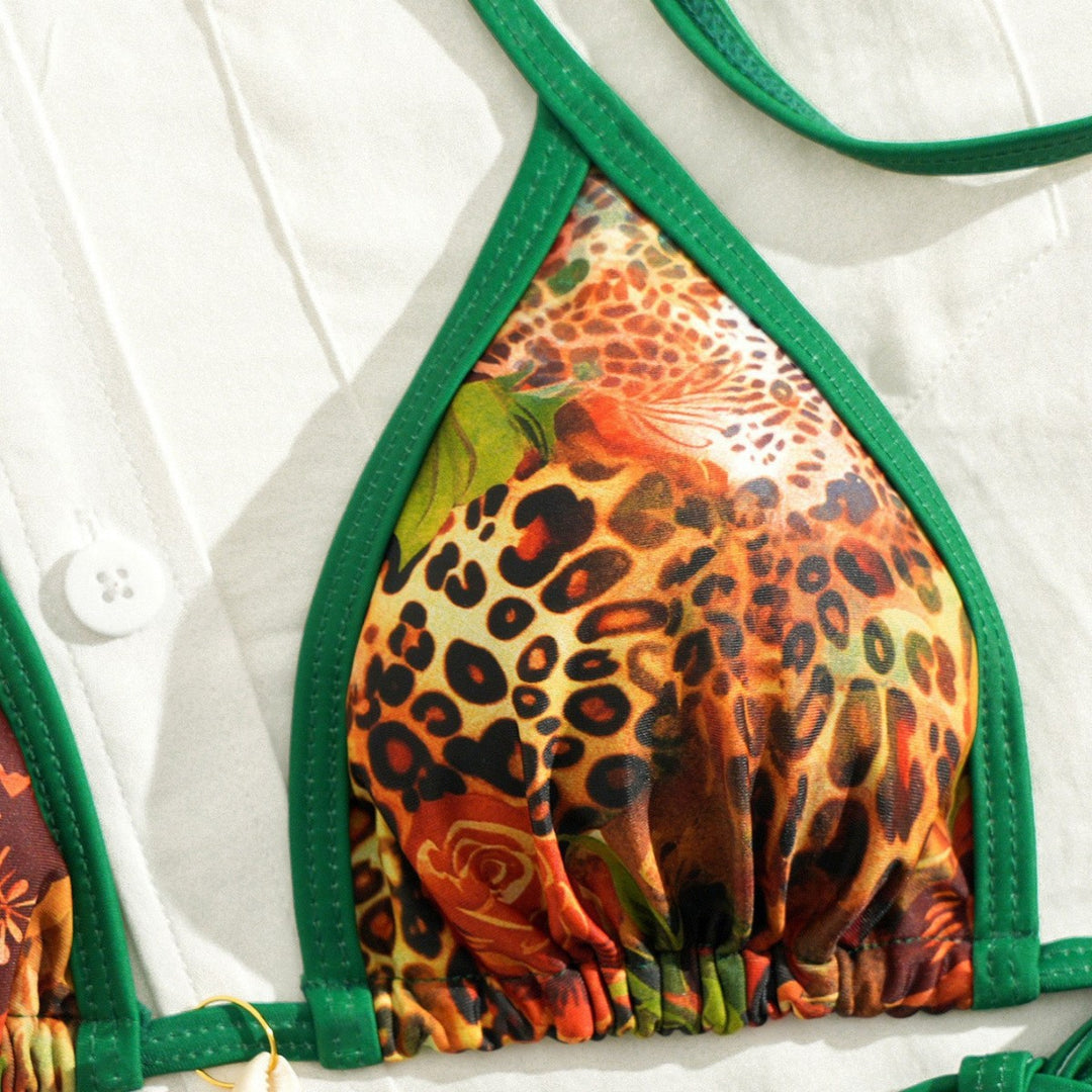Damen Triangel-Bikini mit floralen Mustern EB
