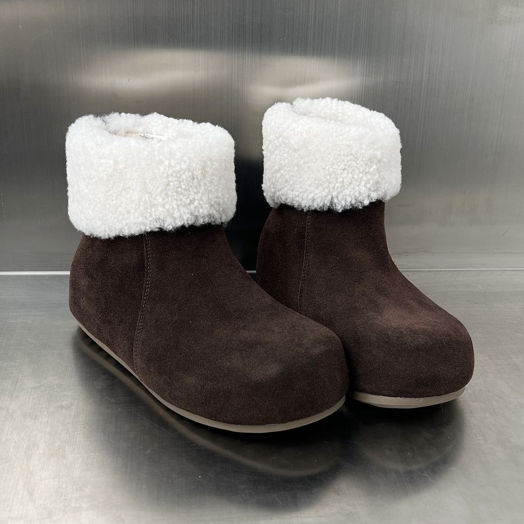Damen elegante Fleece-Stiefel mit weichem Innenfutter und rutschfester Sohle EB