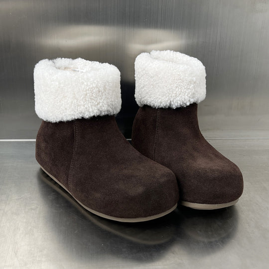 Damen elegante Fleece-Stiefel mit weichem Innenfutter und rutschfester Sohle EB