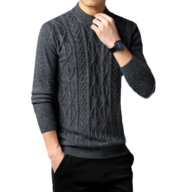 Herren Strickpullover mit strukturiertem Zopfmuster EB