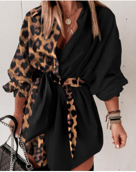 Damen Trendige Tunika mit Leopardenmuster EB