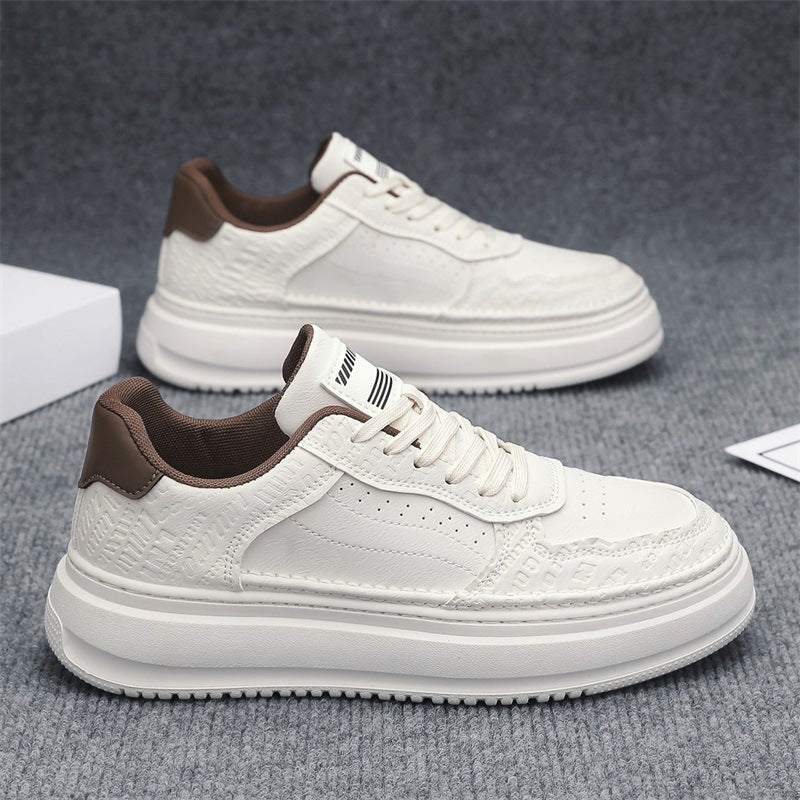 Damen Komfortable Sneakers mit strukturiertem Obermaterial und hoher Plattform EB