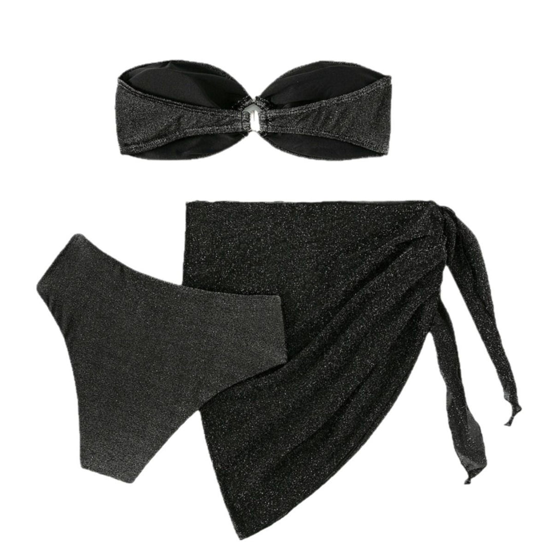 Damen Glamouröser Bandeau-Bikini mit Glitzer-Details EB