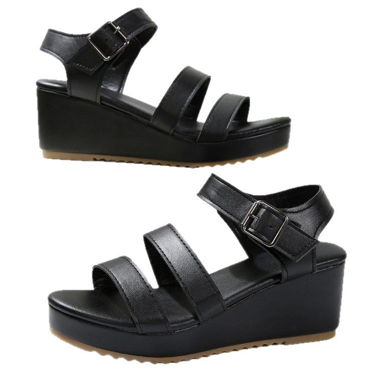 Damen Wedge Sandalen mit verstellbaren Riemen und komfortablem Fußbett EB