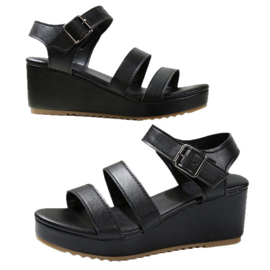 Damen Wedge Sandalen mit verstellbaren Riemen und komfortablem Fußbett EB