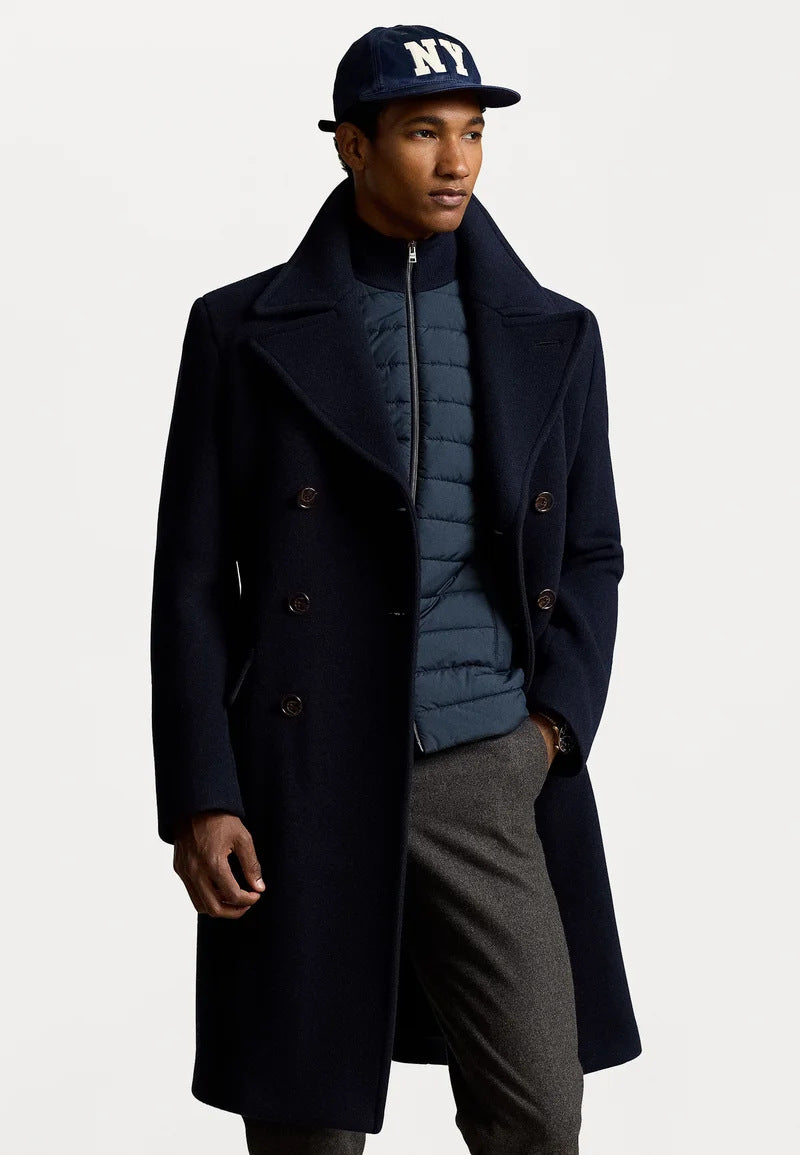 Herren eleganter klassischer Übercoat mit herausnehmbarer Weste EB