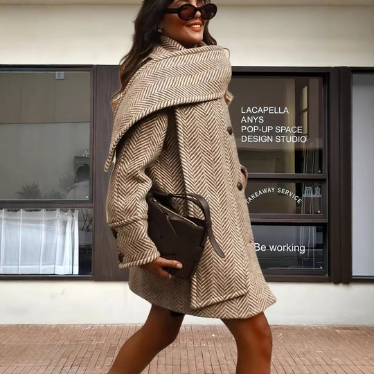 Damen Luxus Oversized-Jacke mit strukturiertem Design EB