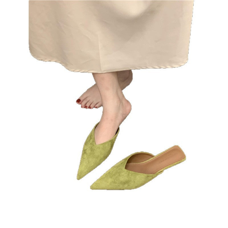 Damen spitze Mules aus weichem Veloursleder EB
