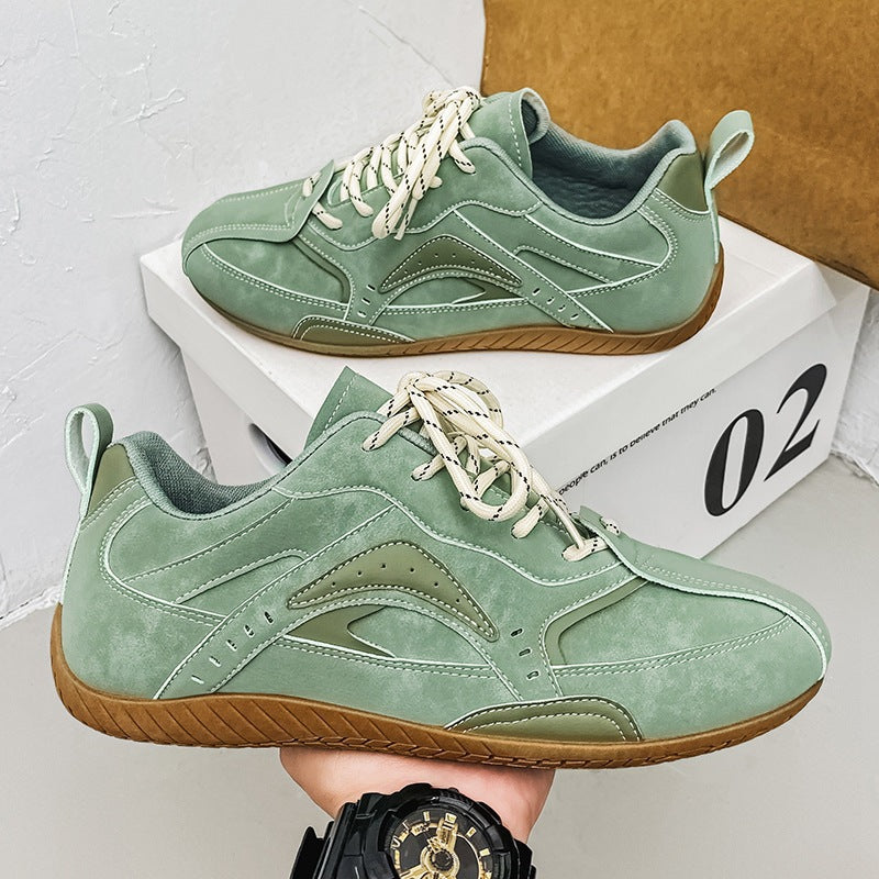 Unisex leichte Retro-Freizeitsneaker mit wildlederähnlichem Obermaterial, gepolstertem Einstieg und flexibler Gummilaufsohle EB
