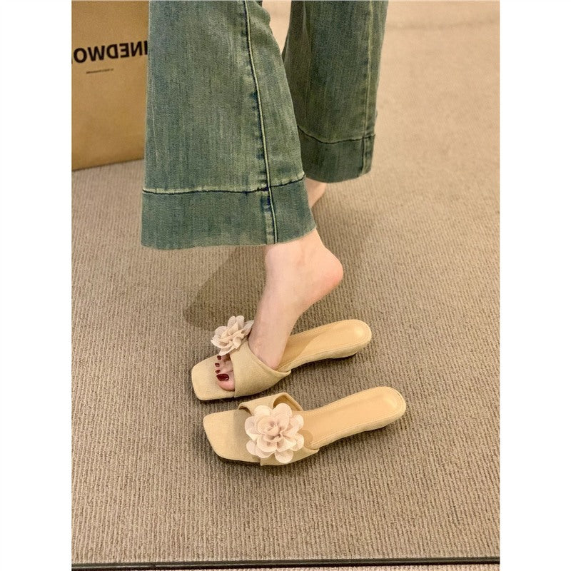 Damen elegante Mules mit floralem Detail EB