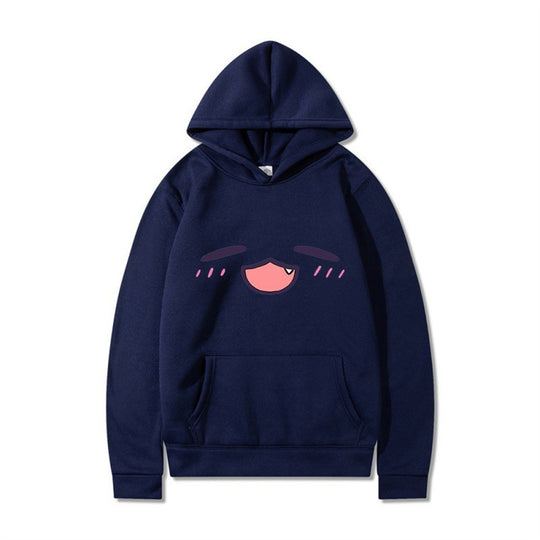 Damen Kapuzenpullover mit fröhlichem Cartoon-Gesicht und bequemer Passform EB