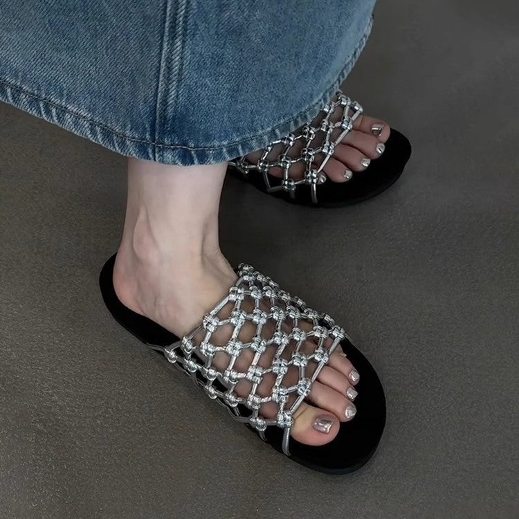 Damen Komfortable Clogs mit geflochtenem Design und gepolsterter Innensohle EB