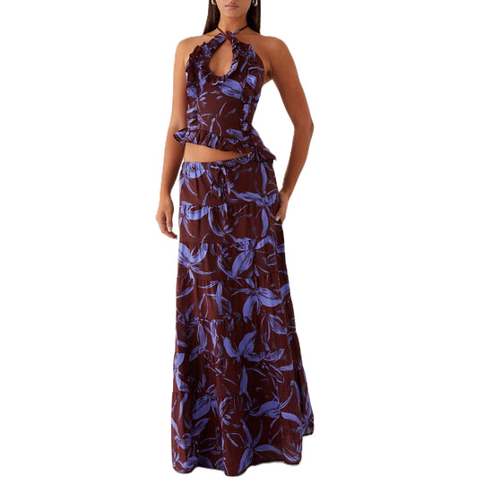 Damen Blusenkleid mit floralen Details EB
