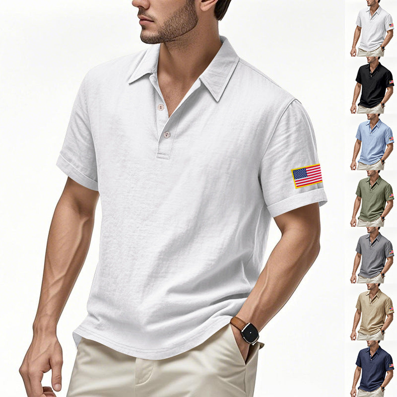 Herren Poloshirt mit strukturiertem Design und Kontrastknopf EB