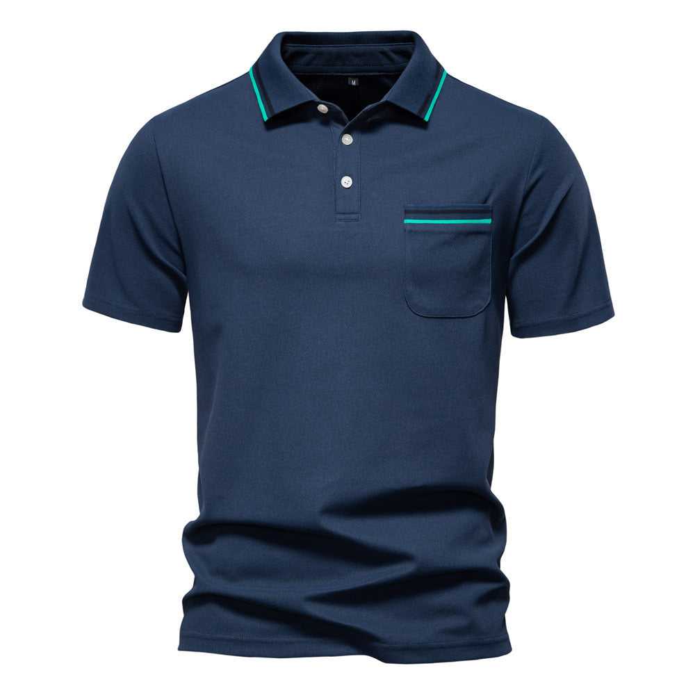 Herren Poloshirt mit modernem Streifenakzent und samtweichem Gewebe EB