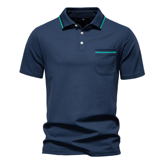 Herren Poloshirt mit modernem Streifenakzent und samtweichem Gewebe EB