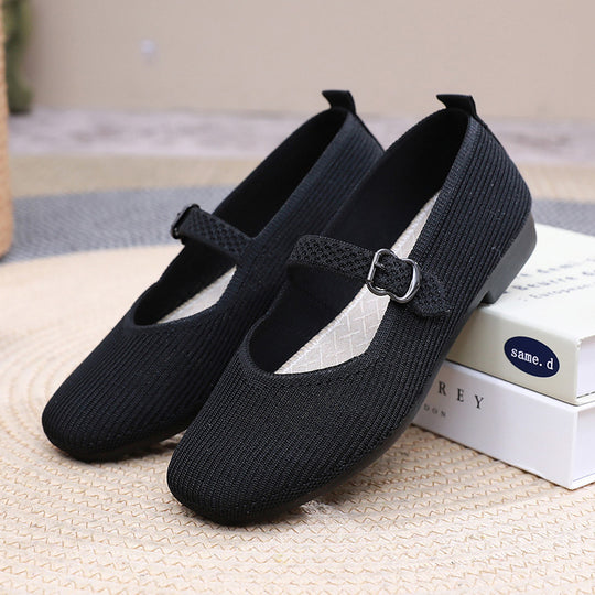 Damen elegante Ballerinas mit verstellbarem Riemen EB