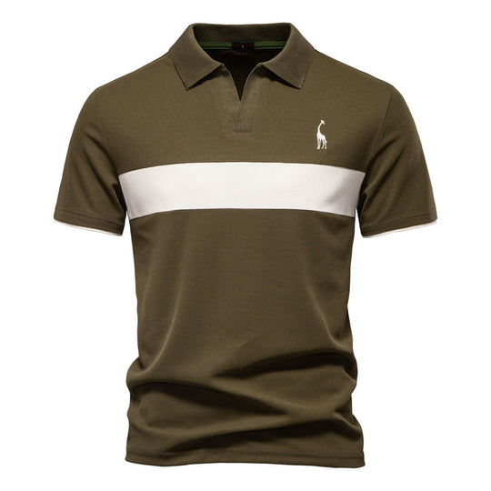 Herren Poloshirt mit modernem Blockdesign und hochwertiger Baumwollmischung EB