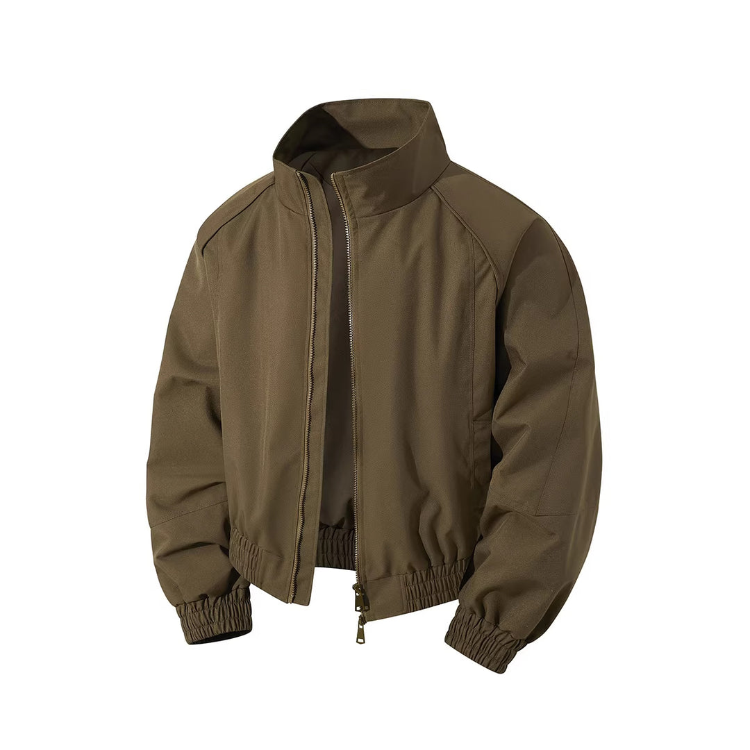 Herren leichter Windblouson mit hochgeschlossenem Kragen, zweiwege-reißverschluss und elastischem Kordelbund EB