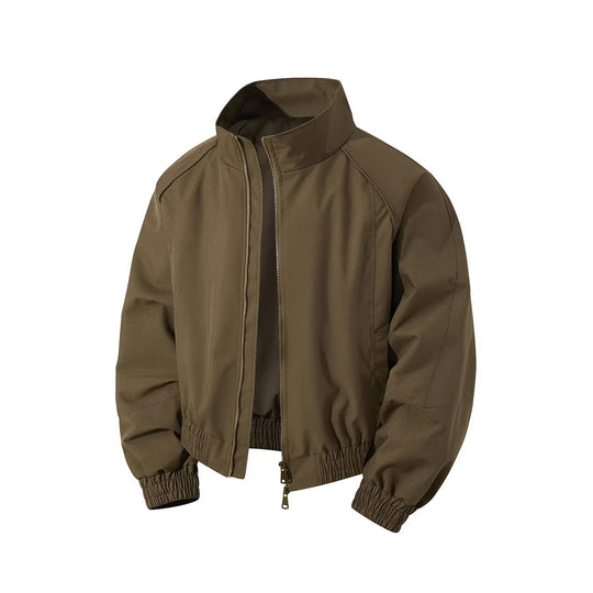 Herren leichter Windblouson mit hochgeschlossenem Kragen, zweiwege-reißverschluss und elastischem Kordelbund EB