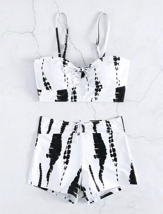 Damen Zweiteiliges Badeoutfit mit verspieltem Knotendesign EB