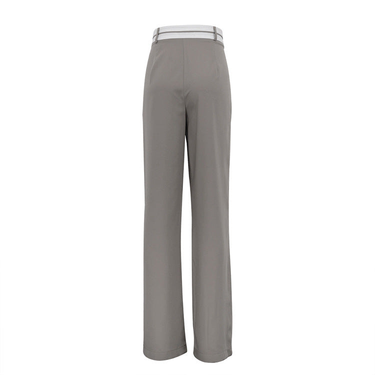 Damen weite Hochbundhose mit eleganten Falten EB