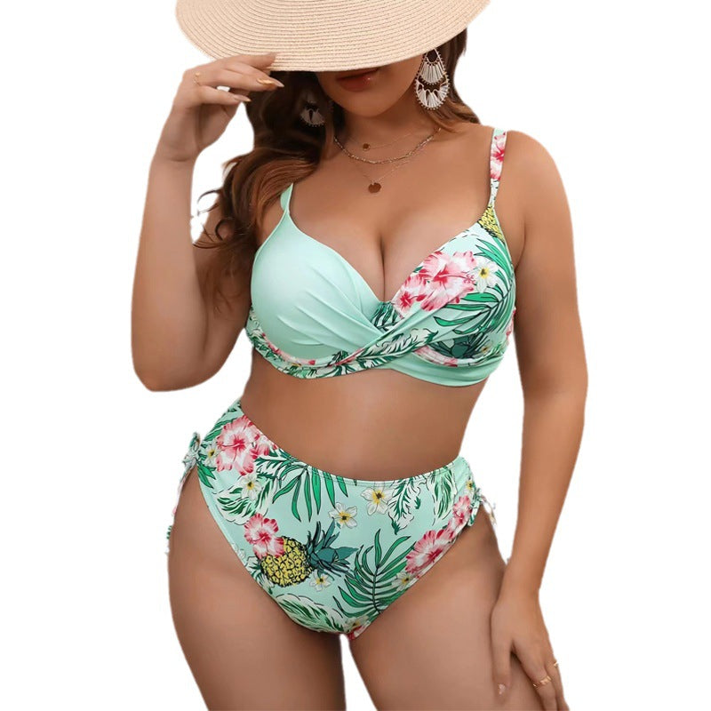 Damen Bikini-Set mit verstellbaren Trägern und hohem Bund EB
