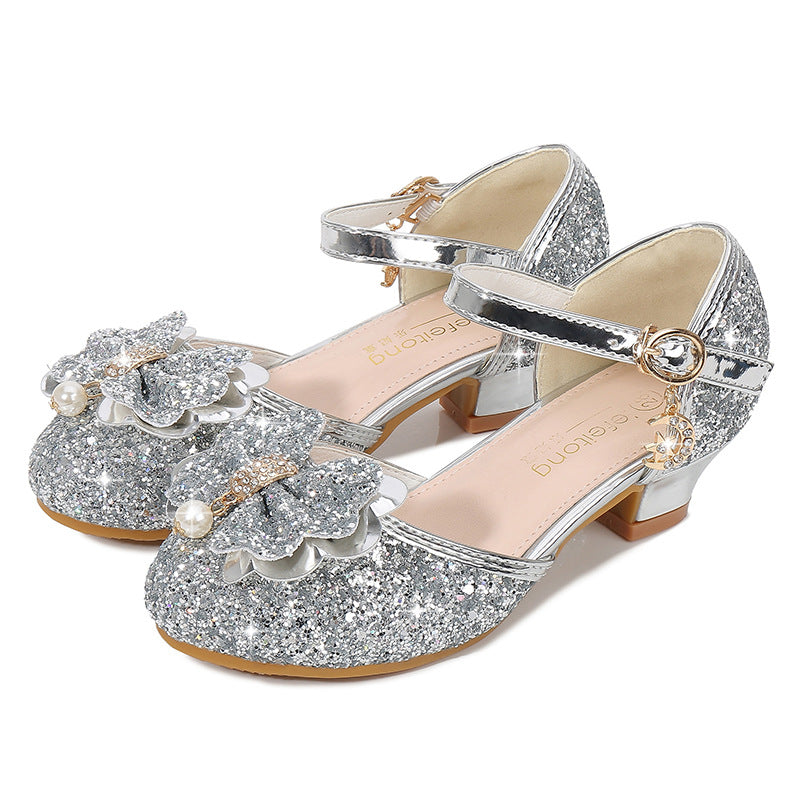 Mädchen Ballerina Schuhe mit funkelndem Blumenmotiv EB