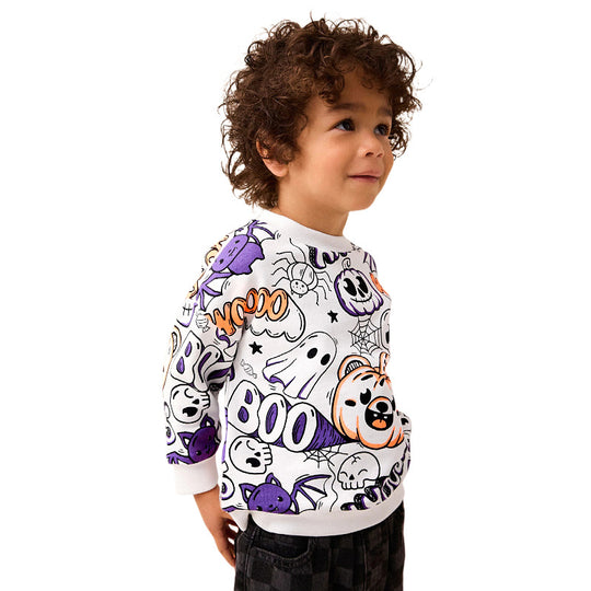 Jungen Sweatshirt mit fröhlichem Halloween-Motiv EB