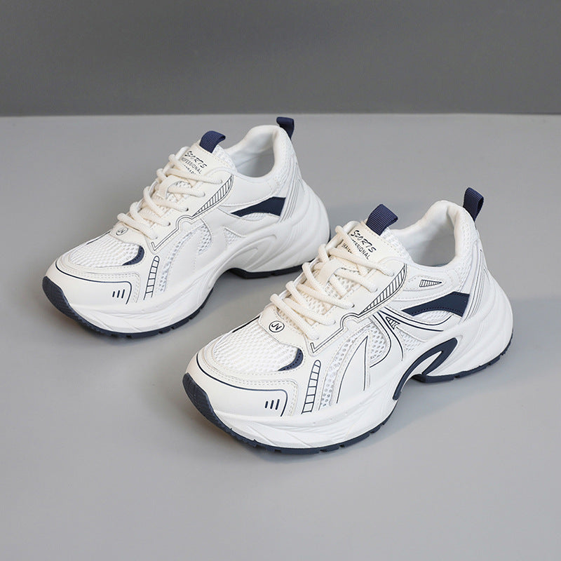 Damen Sportliche Sneakers mit atmungsaktiver Mesh-Oberfläche und stoßdämpfender Laufsohle EB