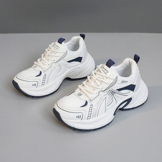 Damen Sportliche Sneakers mit atmungsaktiver Mesh-Oberfläche und stoßdämpfender Laufsohle EB