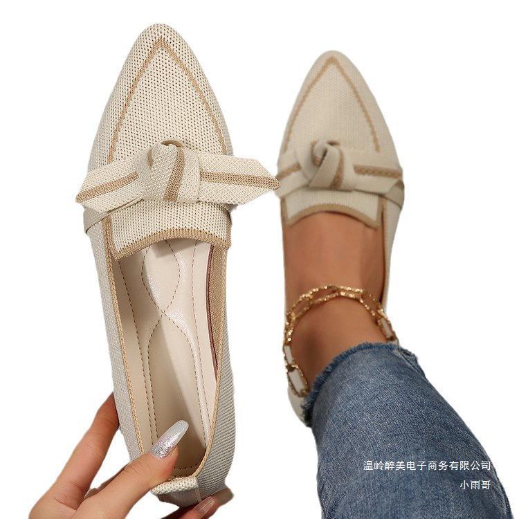 Damen elegante Mokassins mit dekorativem Schleifen-Detail EB