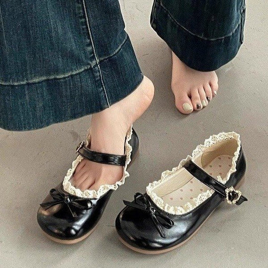 Damen Mary Jane Schuhe mit Rüschendetail und komfortablem Innenfutter EB