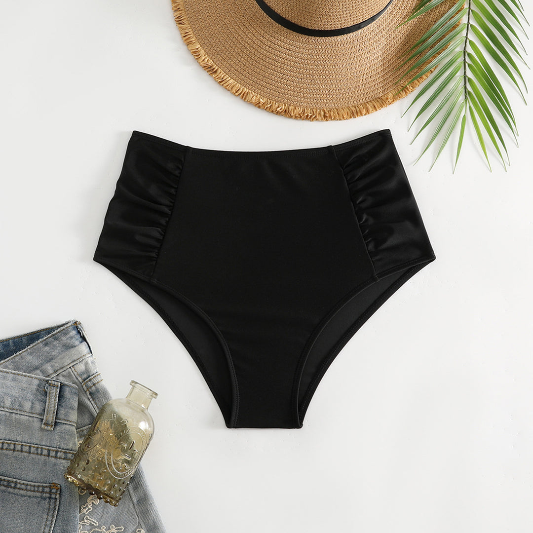 Damen Hoch geschnittener Bikini-Hosen mit Rüschendetails EB