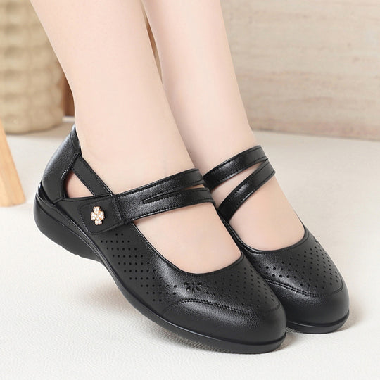 Damen Komfortable Ballerinas mit atmungsaktivem Design und praktischem Riemen EB